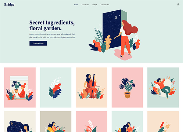 Portfolio Illustration Bridge Theme Demo